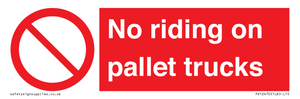 No riding on pallet trucks